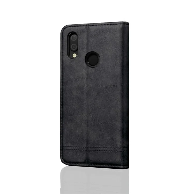 Auto-absorbed Vintage Crazy Horse Leather Wallet Stand Case for Xiaomi Mi 6X / Mi A2 - Black