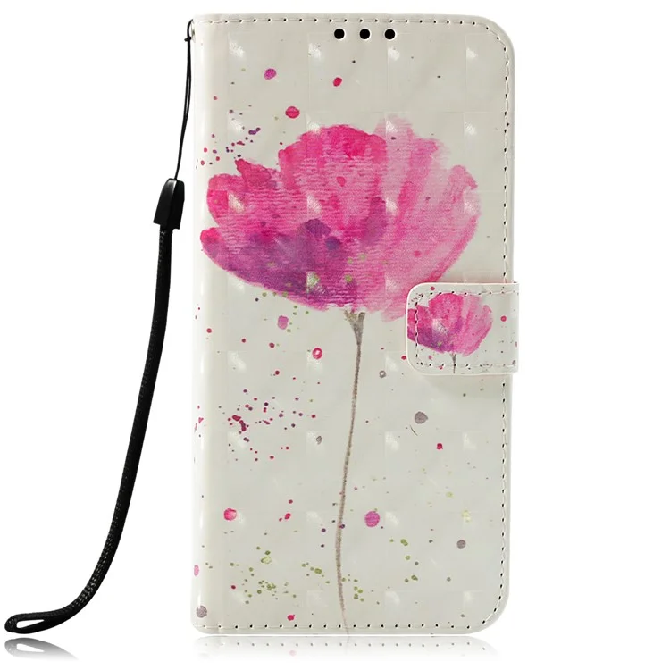 Pattern Printing Leather Wallet Cellphone Folio Case Cover for Xiaomi Mi 8 (6.21-inch) - Vivid Flower