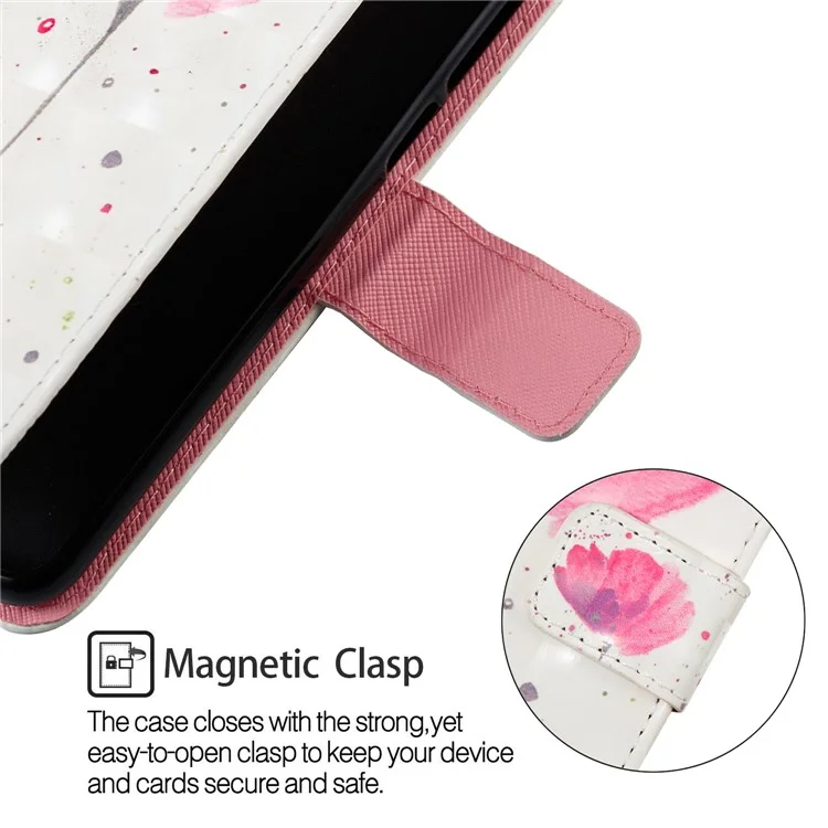 Pattern Printing Leather Wallet Cellphone Folio Case Cover for Xiaomi Mi 8 (6.21-inch) - Vivid Flower