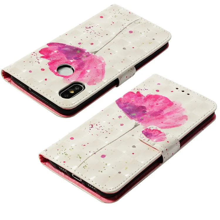 Pattern Printing Leather Wallet Cellphone Folio Case Cover for Xiaomi Mi 8 (6.21-inch) - Vivid Flower