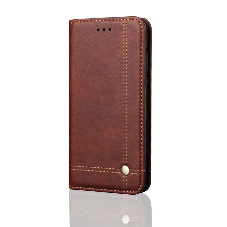 Retro Style Auto-absorbed Crazy Horse Leather Cover for Xiaomi Redmi Note 5/Redmi 5 Plus - Coffee