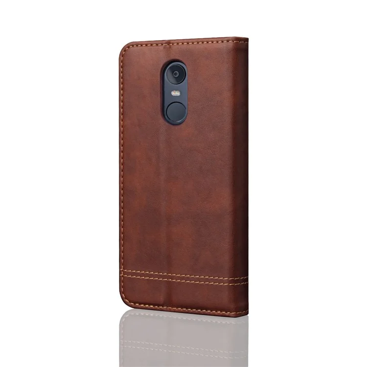 Retro Style Auto-absorbed Crazy Horse Leather Cover for Xiaomi Redmi Note 5/Redmi 5 Plus - Coffee