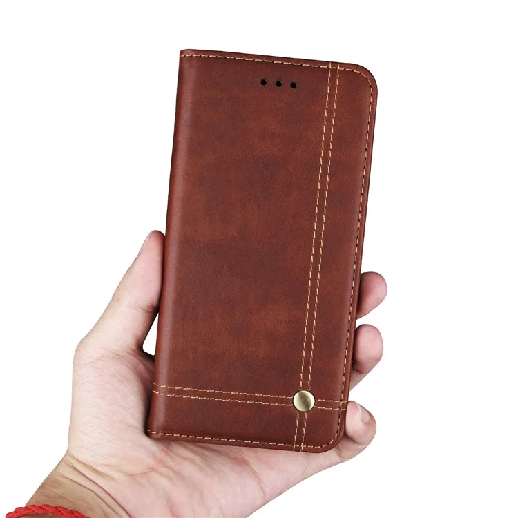 Retro Style Auto-absorbed Crazy Horse Leather Cover for Xiaomi Redmi Note 5/Redmi 5 Plus - Coffee