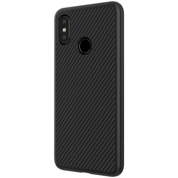 NILLKIN Synthetic Fiber Hard Phone Case for Xiaomi Mi 8 (6.21-inch) - Black