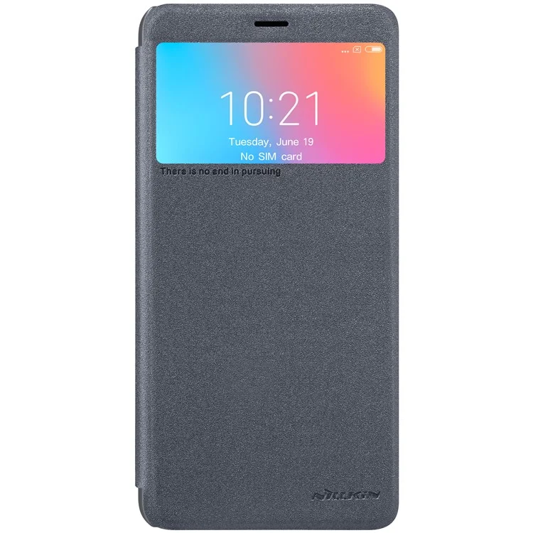 NILLKIN Sparkle Series View Window Leather Phone Case for Xiaomi Redmi 6 (Dual Camera: 12MP+5MP) - Grey