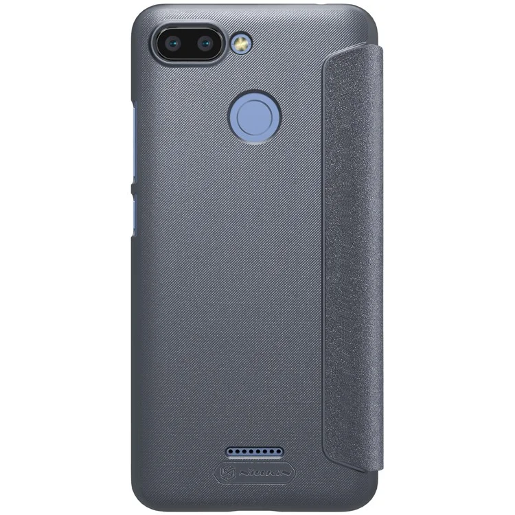 NILLKIN Sparkle Series View Window Leather Phone Case for Xiaomi Redmi 6 (Dual Camera: 12MP+5MP) - Grey