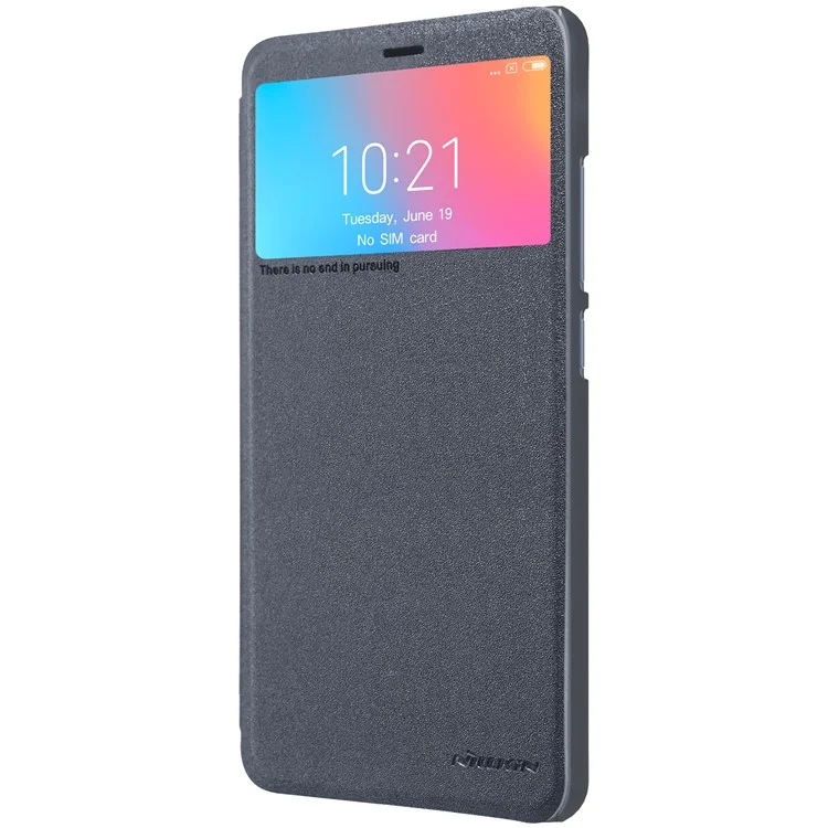 NILLKIN Sparkle Series View Window Leather Phone Case for Xiaomi Redmi 6 (Dual Camera: 12MP+5MP) - Grey