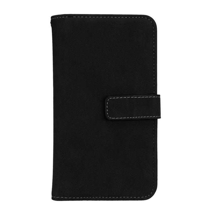 Matte Surface 9 Card Slots Leather Wallet Case for Xiaomi Redmi 5 - Black
