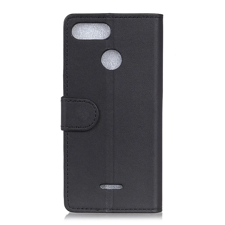 For Xiaomi Redmi 6 (Dual Camera: 12MP+5MP) Folio Flip Leather Wallet Phone Shell with Stand - Black