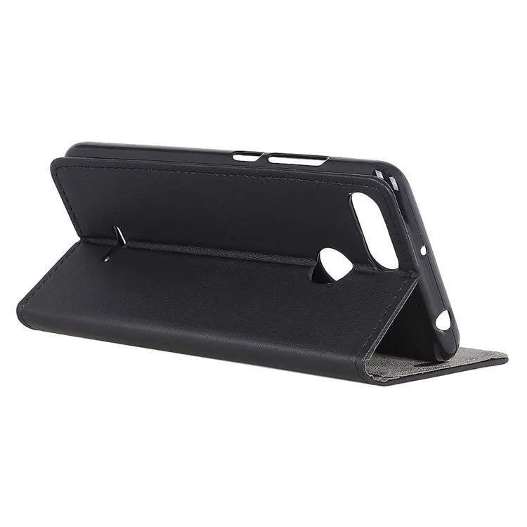 For Xiaomi Redmi 6 (Dual Camera: 12MP+5MP) Folio Flip Leather Wallet Phone Shell with Stand - Black