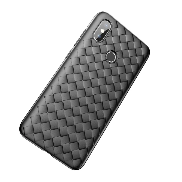 BASEUS BV Woven Texture Soft TPU Back Case for Xiaomi Mi 8 (6.21-inch) - Black