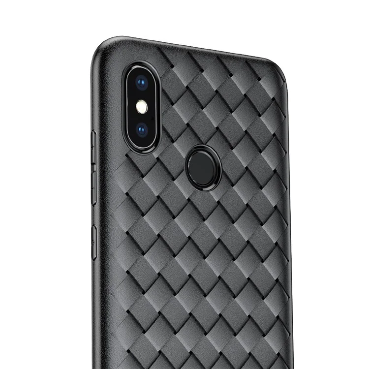 BASEUS BV Woven Texture Soft TPU Back Case for Xiaomi Mi 8 (6.21-inch) - Black