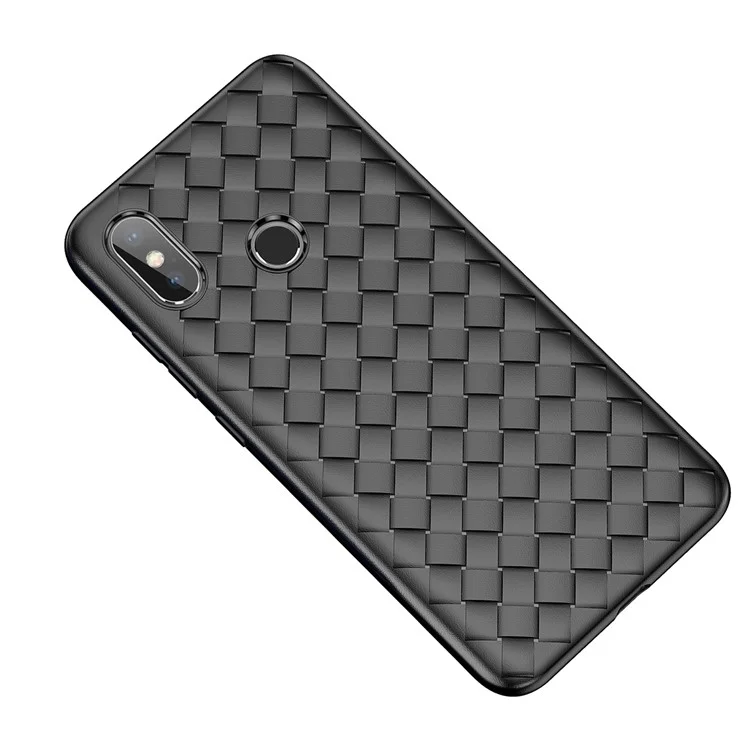 BASEUS BV Woven Texture Soft TPU Back Case for Xiaomi Mi 8 (6.21-inch) - Black