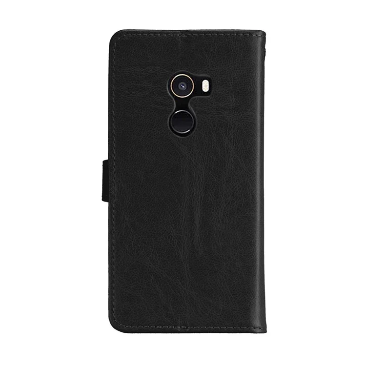 Solid Color PU Leather Protection Mobile Phone Case for Xiaomi Mi Mix 2 - Black