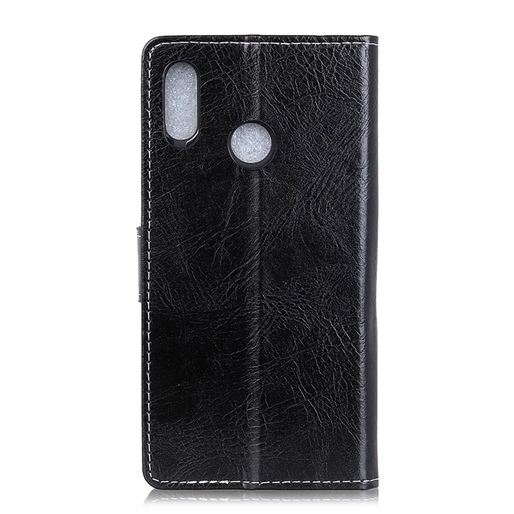 Crazy Horse Wallet Leather Stand Case for Xiaomi Mi A2 Lite / Redmi 6 Pro - Black
