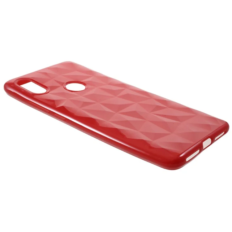 3D Diamond Texture TPU Case Accessory for Xiaomi Redmi S2 / Y2 - Red