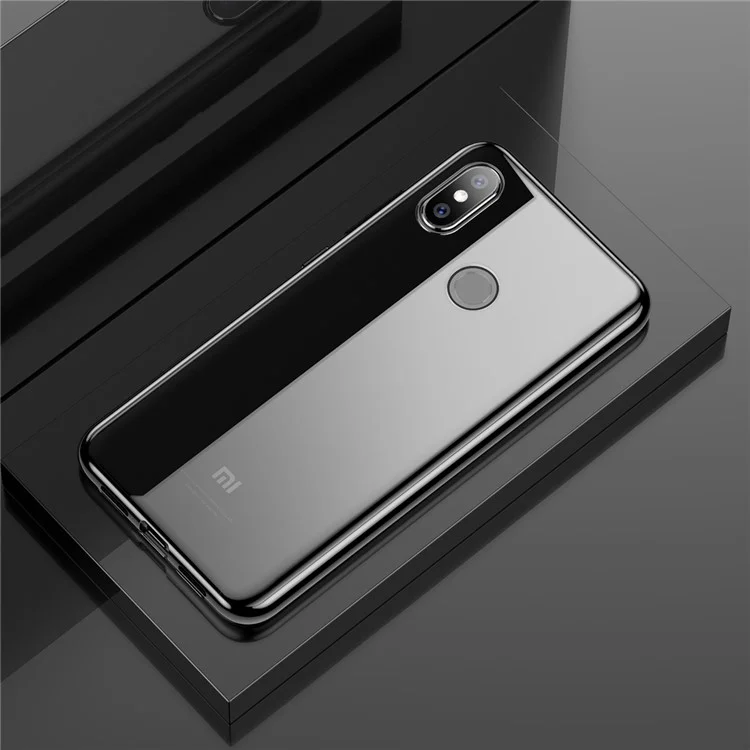 BASEUS Shining Series Plated TPU Case for Xiaomi Mi 8 (6.21-inch) - Black