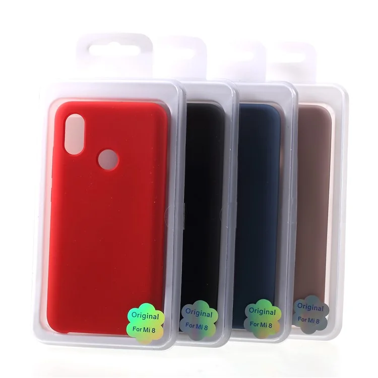 Silky Soft Touch Solid Silicone Mobile Phone Shell for Xiaomi Mi 8 (6.21-inch) - Red