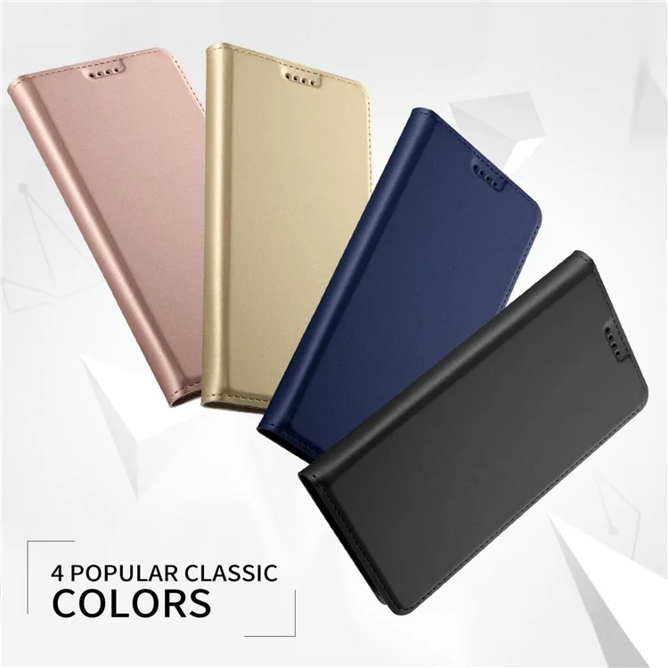 Auto-absorbed Leather Card Holder Case with Stand for Xiaomi Mi 8 (6.21-inch) - Black