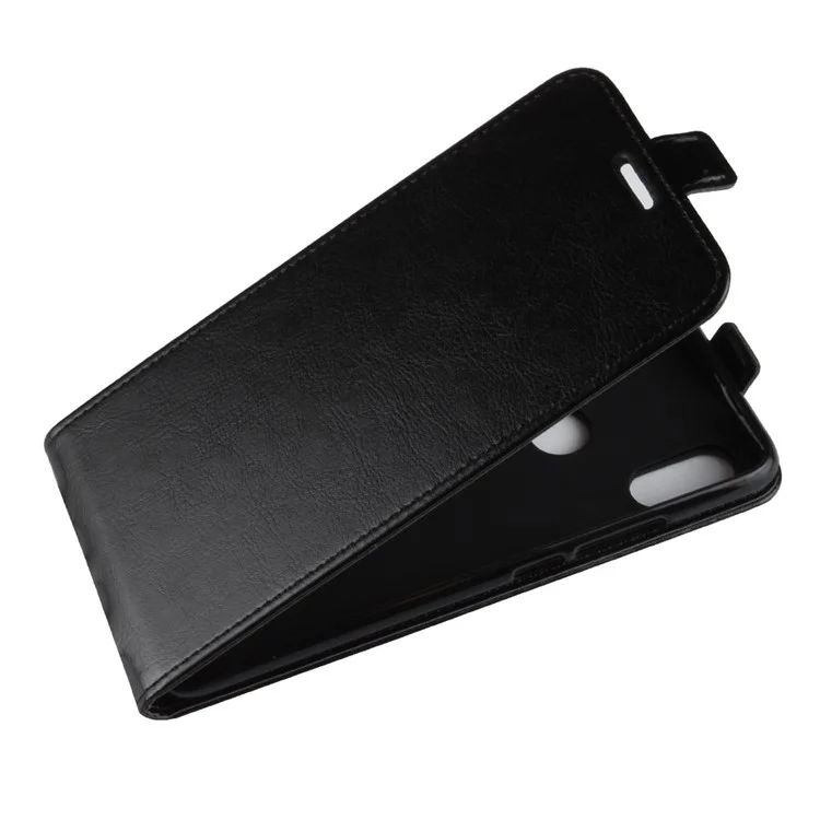 Crazy Horse Vertical Flip Leather Card Holder Casing for Xiaomi Redmi S2 / Y2 - Black