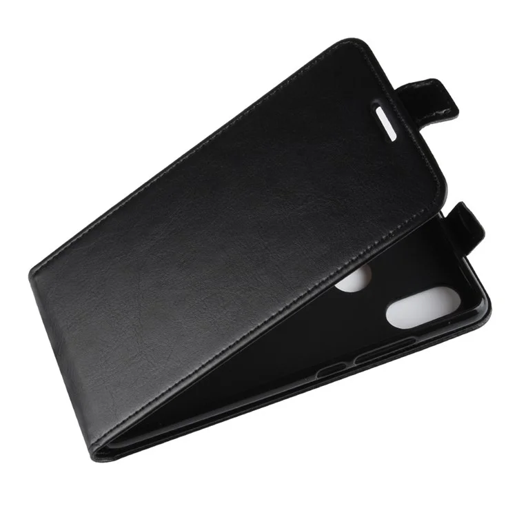 Crazy Horse Vertical Flip Card Holder Leather Case for  Xiaomi Mi 8 SE (5.88-inch) - Black