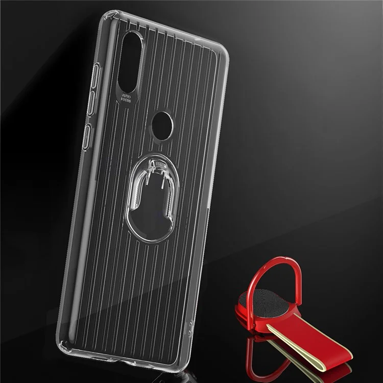 X-LEVEL Finger Ring Kickstand TPU + PC Hybrid Cover Shell for Xiaomi Mi Mix 2s (Built-in Magnetic Metal Sheet) - Red