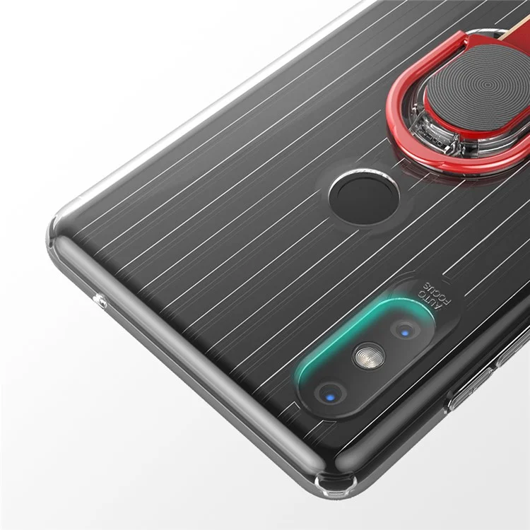 X-LEVEL Finger Ring Kickstand TPU + PC Hybrid Cover Shell for Xiaomi Mi Mix 2s (Built-in Magnetic Metal Sheet) - Red