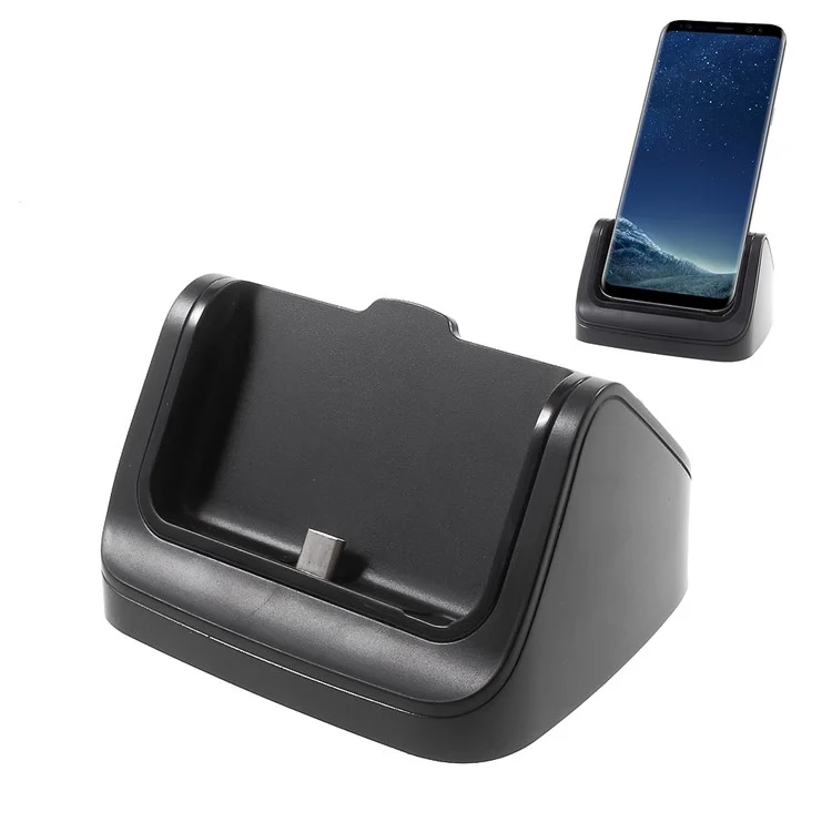 Type-C Dock Station Charger Cradle Holder for Samsung Galaxy S8+ G955 / S8 G950 with Cable - Black