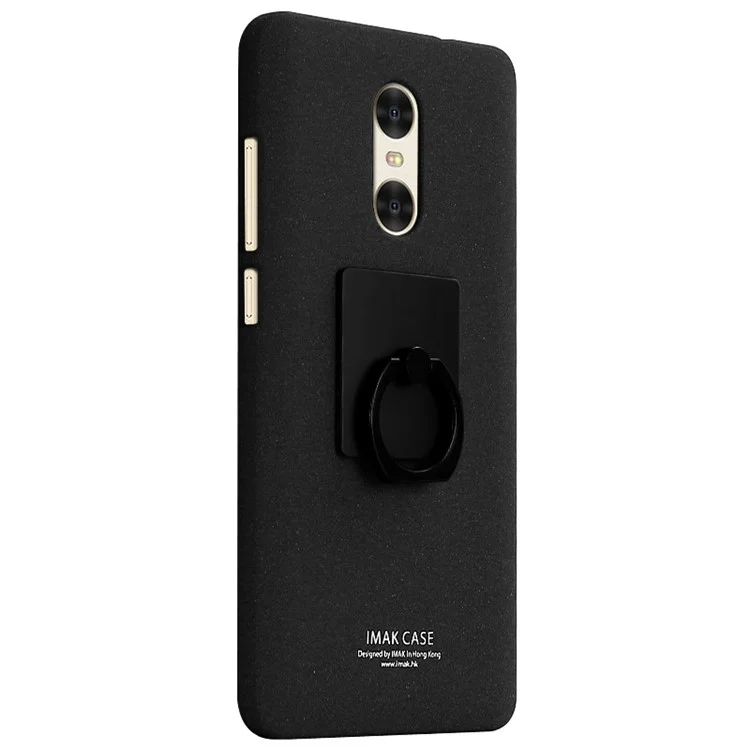 IMAK Finger Ring Holder Stand Matte PC Case for Xiaomi Redmi Pro - Black