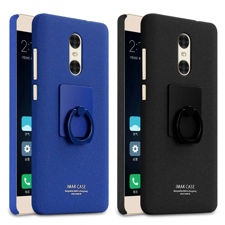 IMAK Finger Ring Holder Stand Matte PC Case for Xiaomi Redmi Pro - Black