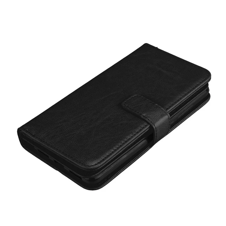 9 Card Slots Leather Wallet Stand Phone Case for Xiaomi Redmi 5 - Black