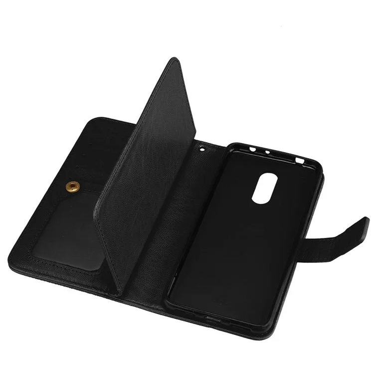 9 Card Slots Leather Wallet Stand Phone Case for Xiaomi Redmi 5 - Black