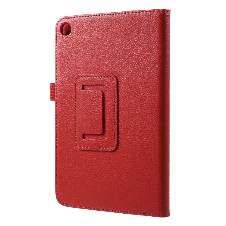 Litchi Textura PU Caso de Couro PU Stand Tablet Para Xiaomi Mi Pad 4 - Vermelho