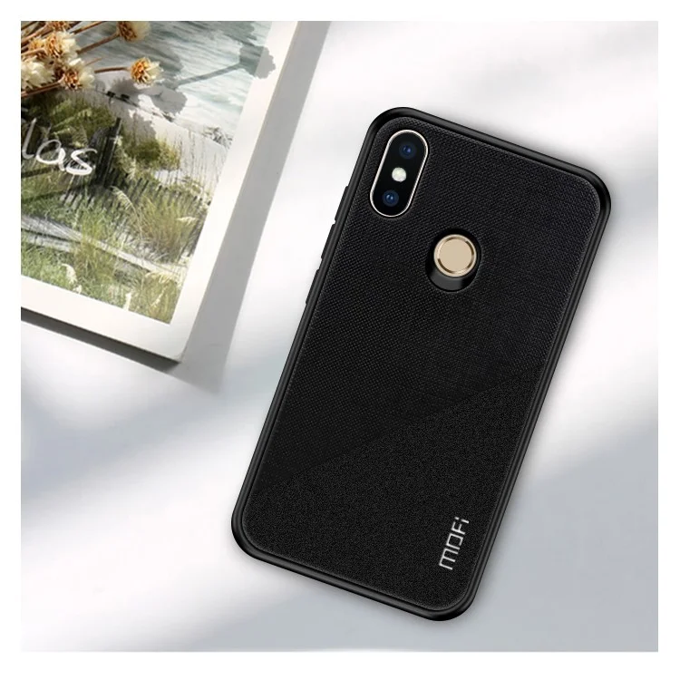 MOFI Bright Shield Series Cloth Coated PC TPU Combo Phone Shell Case for Xiaomi Mi Max 3 - Black