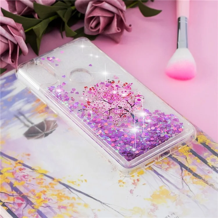 Pattern Printing Dynamic Glitter Powder Sequins TPU Case for Xiaomi Mi Mix 2s - Flowered Tree
