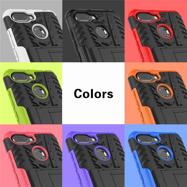 Anti-slip PC + TPU Hybrid Case with Kickstand for Xiaomi Redmi 6 (Dual Camera: 12MP+5MP) - Black