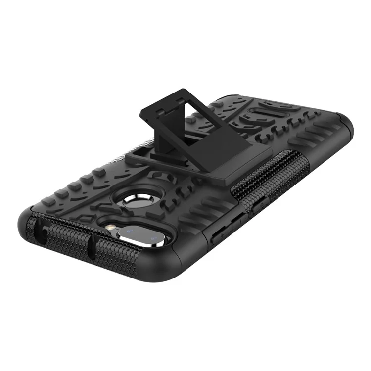 Anti-slip PC + TPU Hybrid Case with Kickstand for Xiaomi Redmi 6 (Dual Camera: 12MP+5MP) - Black