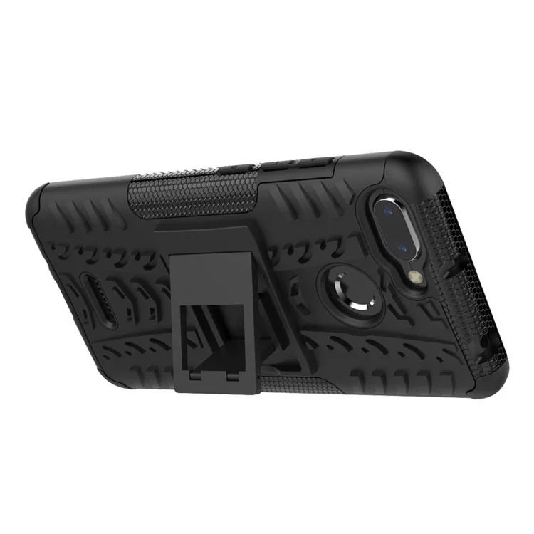 Anti-slip PC + TPU Hybrid Case with Kickstand for Xiaomi Redmi 6 (Dual Camera: 12MP+5MP) - Black
