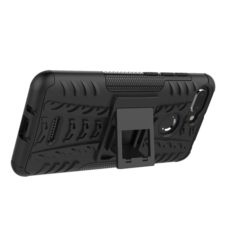 Anti-slip PC + TPU Hybrid Case with Kickstand for Xiaomi Redmi 6 (Dual Camera: 12MP+5MP) - Black