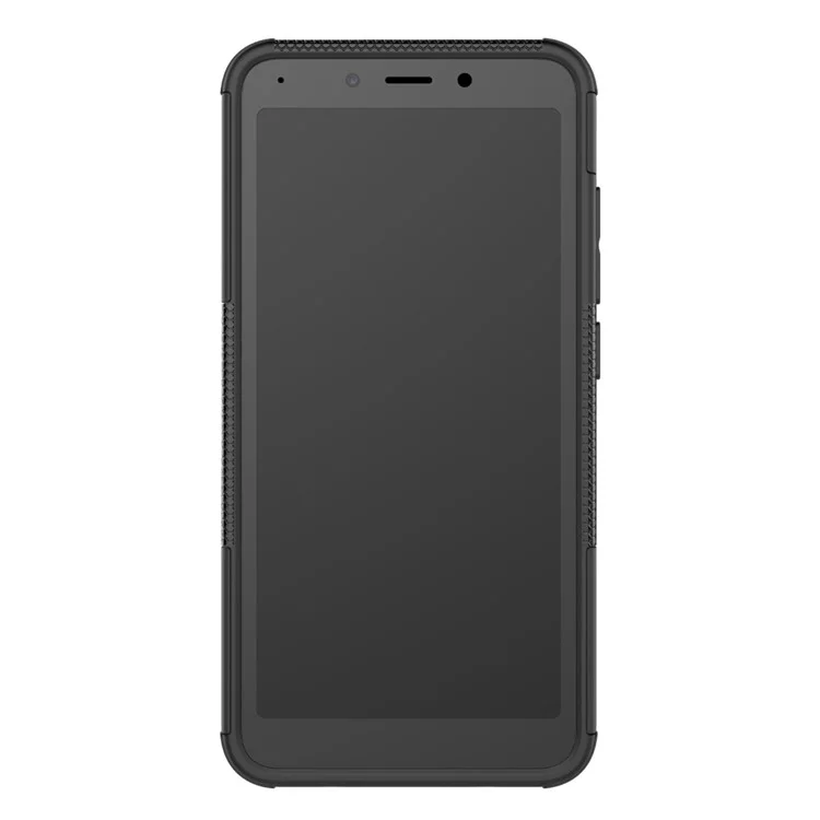 Anti-slip PC + TPU Hybrid Case with Kickstand for Xiaomi Redmi 6 (Dual Camera: 12MP+5MP) - Black