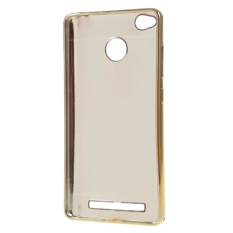 Plated PU Leather Coated TPU Case for Xiaomi Redmi 3s - Red