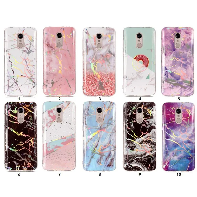 IMD Marble Pattern Color Plated TPU Back Case for Xiaomi Redmi Note 5 / Redmi 5 Plus - White