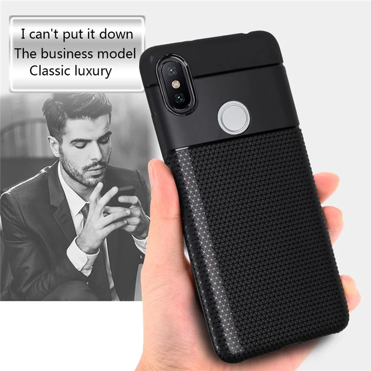 Ultra-thin Anti-slip 0.7mm Splicing Soft TPU Mobile Cover for Xiaomi Redmi S2 / Y2 - Black