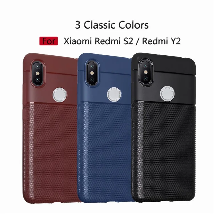 Ultra-thin Anti-slip 0.7mm Splicing Soft TPU Mobile Cover for Xiaomi Redmi S2 / Y2 - Black