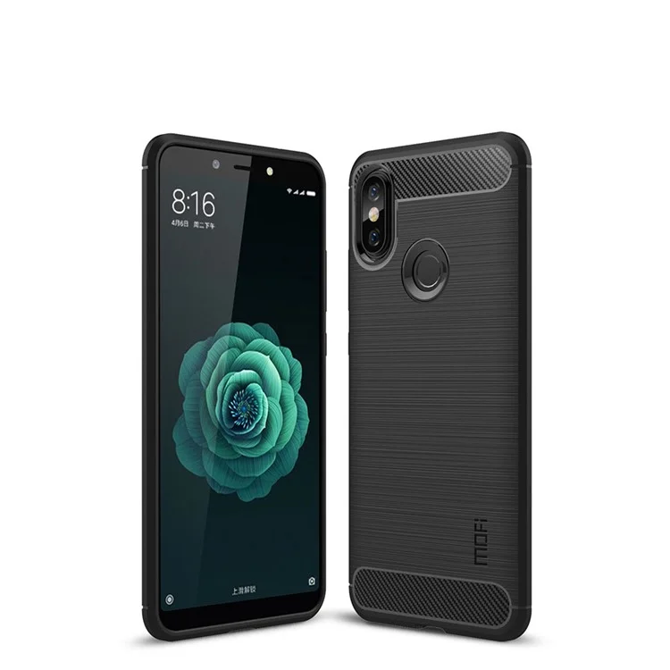 MOFI Углеродное Волокно Текстура с Матовой TPU Back Case Для Xiaomi Redmi S2 / Y2 - Черный