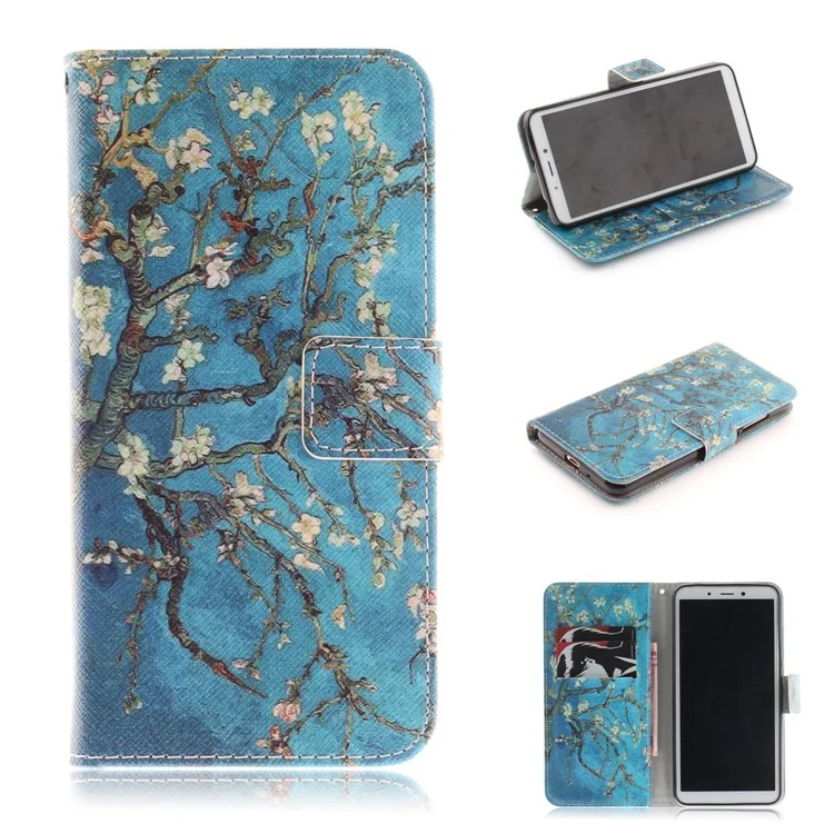 Pattern Printing Willet Stand Cuero Con Cáscara de Cuero Para Xiaomi Redmi 6 - Sweet de Invierno