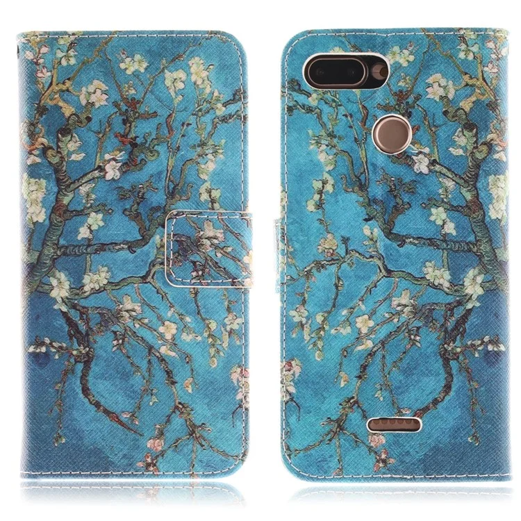 Pattern Printing Willet Stand Cuero Con Cáscara de Cuero Para Xiaomi Redmi 6 - Sweet de Invierno