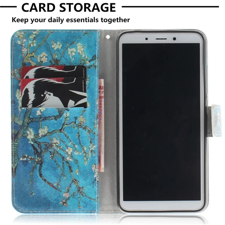 Pattern Printing Wallet Stand Leather Phone Shell for Xiaomi Redmi 6 - Wintersweet