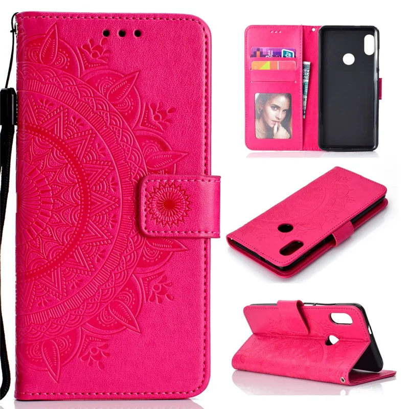 Imprinted Mandala Pattern PU Leather Case for Xiaomi Redmi Note 5 Pro (Dual Camera) / Redmi Note 5 (China) - Rose
