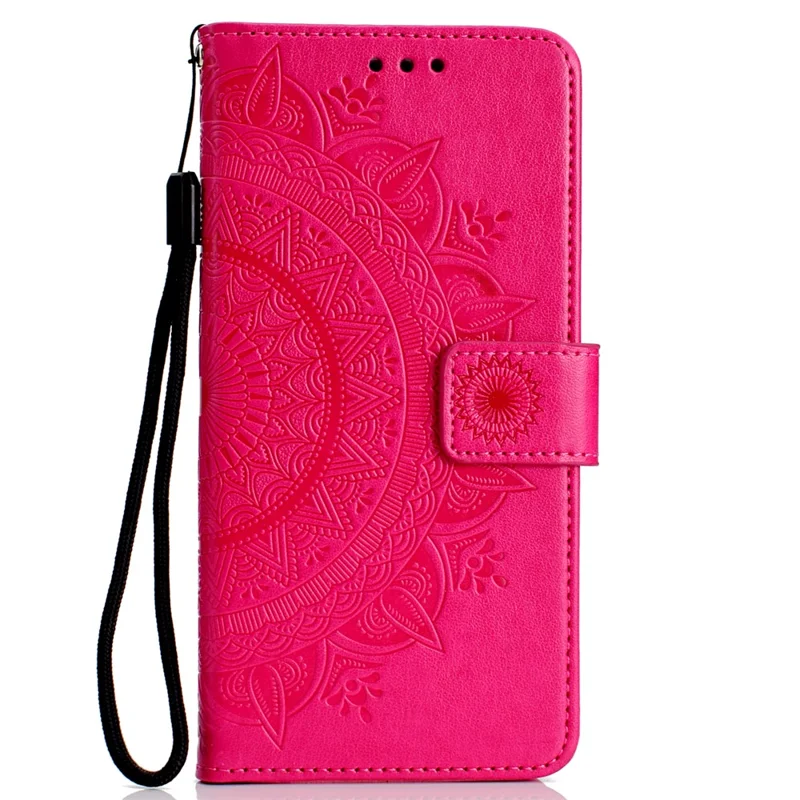 Imprinted Mandala Pattern PU Leather Case for Xiaomi Redmi Note 5 Pro (Dual Camera) / Redmi Note 5 (China) - Rose